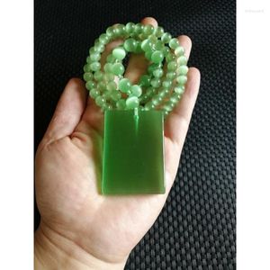 Ожерелья с подвесками Apple Green Opal Ожерелье из пластины спокойствия и мира