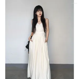 Casual Dresses Y2k Sexy Dress Women Summer Pure Color Evening Party Club Ladies Slim Elegant Long For Woman 2024