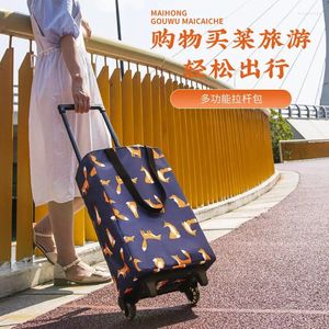 Storage Bags HEDO Shopping Cart Small Foldable Hand Portable Trailer Household Trolley Play