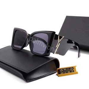 24 YS Square Black Frame Solglasögon Kvinnor Designer Luxury Man Women Solglasögon Classic Vintage UV400 Outdoor Oculos de Sol YS Sun Glasses L With Box