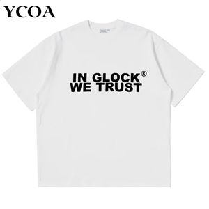 男性Tシャツ100％コットンY2Kストリートウェアレター韓国のファッションプリントゴシックハラジュクヴィンテージトップティー大特徴的な美学服240126