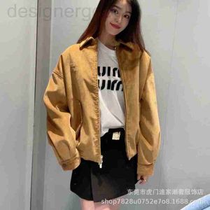 Women's Jackets designer Miao Family 24 New Corduroy Lapel Letter Embroidered Jacket Coat Shenzhen Nanyou Wear Polo Edition 4L3P