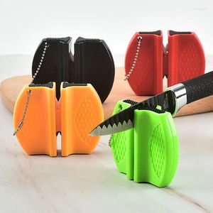 Andra knivtillbehör Portable Mini Kitchen Sharpener Tools Tvåstegs campingficka keramisk professionell