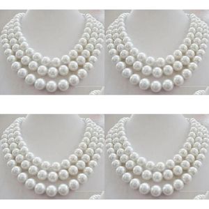 Pendant Necklaces Necklaces Jewelry Pearl Necklace 10Mm Aaa White South Sea Peal Shell Beads 48 Drop Delivery Jewelry Necklaces Pendan Dhmtz