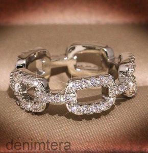 Hot Fashion Mander Designer Pierścienie dla kobiet Silver Shining Crystal Ring Party Wedding Biżuteria z CZ Bling Diamond Stone CFVC