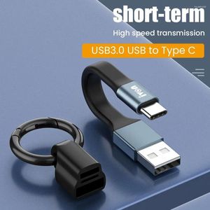Ultra Short KeyChain USB Data Cable 3.1a Max Snabbladdning Micro Type-C till en telefonladdningssladd för smart surfplatta
