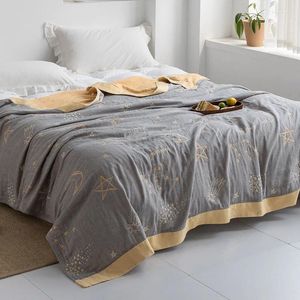 Blankets Thin Blanket Bamboo Fiber Fashion Home Bed Comforter Beach Bathing Wraps Furniture Covering Drop Shopping