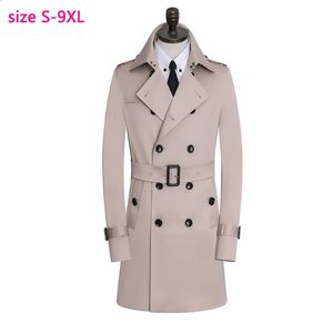 arrival fashion Autumn Winter Men Windbreaker Long Style Double Breasted Fashion Casual Coat high quality plus size S-8XL9XL 240124
