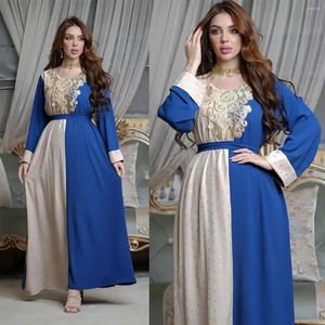 Этническая одежда, мусульманское исламское платье, стиль с вышитыми наклейками Ид аль-Фитр, роскошная мода