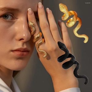 Cluster Rings Retro Snake Ring Punk Style Alloy Opening For Women Men Fashion Adjustable Finger Accessories Jewelry Party Friend Gifts