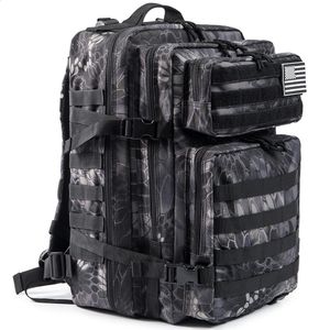 50L Camouflage Tactical Military Backpack Men Army Bags Assault Molle Daypack Hunting Trekking Rucksack Waterproof Bug Out Bag 240202