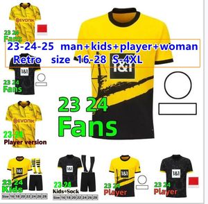 23 24 DORTMUND Fußballtrikots HALLER Cup REUS 2023 2024 Borussia Fußball-Fußball-Top-Shirt NEONGELB HUMMELS BRANDT REYNA Herren-Kinder-Spezialset Ganz schwarz Maillot De Foot