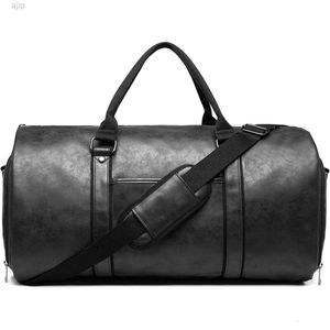 Water-Resistant Leather Suit Garment Duffel Bag