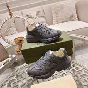 Rhyton Designer Shoes Men Women Platform Sneakers Ace Screener Canvas Casual Fashion Old Daddy Shoe Mens Luxury Vintage Logo Chunky Leather Printed Trainers 1.25 14