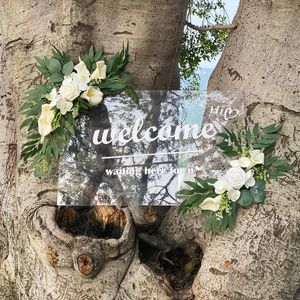 Decorative Flowers Rustic Wedding Arch Rose Artificial Floral Swag For DIY Wed Welcome Sign Backdrop Ceremony Sweetheart Table Decoration