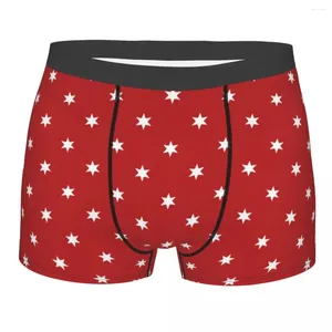 Underbyxor Mens Boxer Sexig underkläder mjuka långa boxarehorts patriotiska digitala röda vita stjärnor manliga trosor