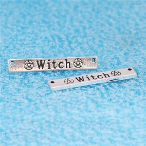 Charms High Quality 10 PCS/Lot 6 40mm Antique Silver Plated Bracelet Connector Letter Witch La Charm For Jewelry Making