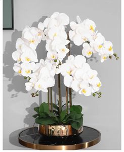 1 Set High Grade Artificial Orchids Arrangement Latex 3Dprint Real Touch Large Size Luxury Table Flower Home el Decor No Vase 240130