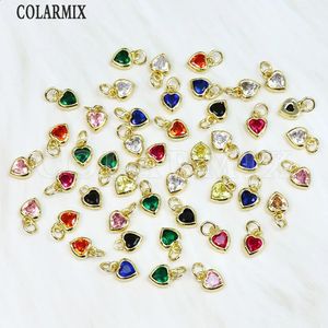 20 pz piccolo zircone cuore ciondolo in cristallo charms gioielli color oro pendenti gioielli pendenti per la realizzazione di collane 60323 240127