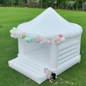 RTS uppblåsbar bubbla PVC House Bröllopshoppande luftstopp Takleksaker med 1100W Flower 4x35x42m Double Line 240127