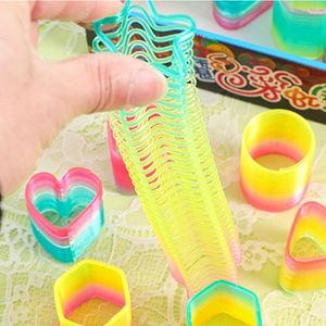 Festa favor educacional arco-íris néon plástico primavera brinquedos para meninos e meninas poligonal magia molas aniversário 12pcs