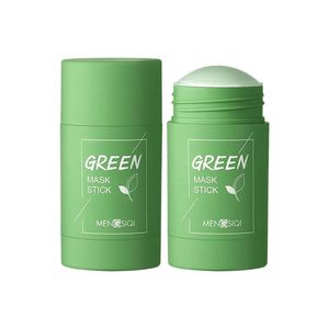 Chá verde limpeza purificante barra de argila máscara sólida controle de óleo acne beleza cuidados com a pele facial