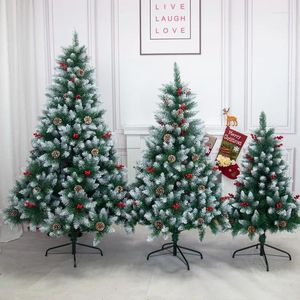 Christmas Decorations Artificial ChristmasTree 180cm/ 150cm/ 120cm Snowy Xmas Tree With Pinecones And Red Berries White Branch Tops