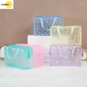 Storage Bags 1 Pcs PVC Transparent Cosmetic Bag Clear Makeup For Women Girls Waterproof Zipper Case Travel Toiletry Swimming Handbag