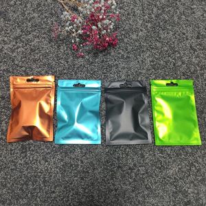 Sacos de armazenamento Aluminizado Ziplock Embalagem Preto Plástico Zipper Bag Matte Auto Sealing Sports Pulseira Jóias