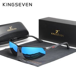 KINGSEVEN Driving Series Polarized Men Aluminum Sunglasses Blue Mirror Lens Male Sun Glasses Aviation Women For Men Eyewear 9121 240124