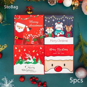 Geschenkpapier StoBag 5 Stück Weihnachtspapierbox Verpackung Handgefertigte Kekse Süßigkeiten Schokolade Kinder Partygeschenke FrühlingsfestHausdekorationen