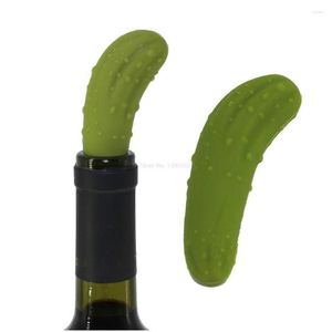 Party Favor 100st/Lot Sile Cucumber Plug Cork Bottle Stopper Återförslutningsbar rött vinverktyg Form Design Tillbehör Drop Delivery Home GA DH3ft