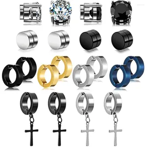 Ohrstecker 2 Stück Magnetset Männer Frauen Hip Hop Punk Fake Piercing Clip Kreuz Schmuck Geschenke