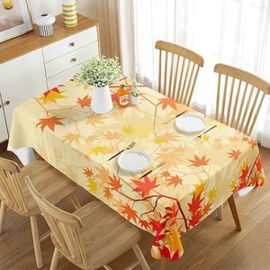 Table Cloth Maple Leaf Tablecloth Autumn Theme Leaves Pattern Rectangle Cover For Picnic Dining Room Living Kitchen Decoration