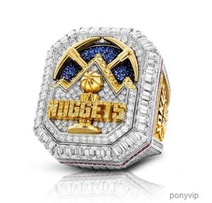 2022 Nuggets Basketball Jokic Team Champions Championship Ring with Wooden Display Box Souvenir Men Fan Gift Drop Shipping 15N1