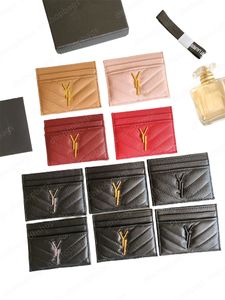 Designer Women Card Holders Men Croco quiltade kaviar kreditkort plånböcker mini plånbok med låda äkta lädermaterial
