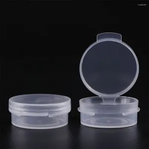 Aufbewahrungsflaschen 100 Stück 5 g Kunststoff-Nagelglitzerglas Mini-Cremetopf Fli-Top Transparente Farbdose Probenbehälter Tragbare Zubehörbox