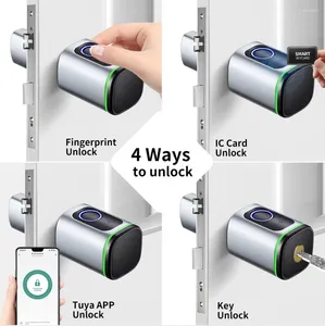 Smart Lock Gimdow Bluetooth kompatybilny z odciskiem palca/aplikacji/klucza/karty odblokowując za pomocą drzwi elektronicznych Tuya lub Life