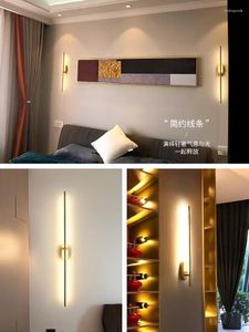 Wandleuchte Linie Kupfer Postmoderne Internet Celebrity Schlafzimmer Nachttisch Led Korridor Gang Treppenlicht