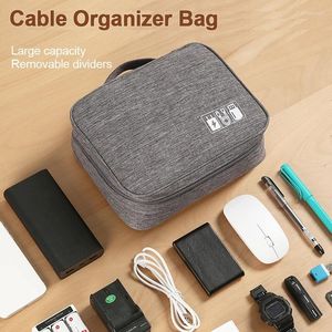 Förvaringspåsar resekabelhantering Organiserare Elektronik Telefonsladdskydd Digital produkt Bag USB Data Charger Plug