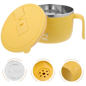 Servis uppsättningar Instant Noodle Bowl Ramen Bowls Soppa med lock -tätningsrunda isolerade kiseldioxidgel Student Noddle Lids