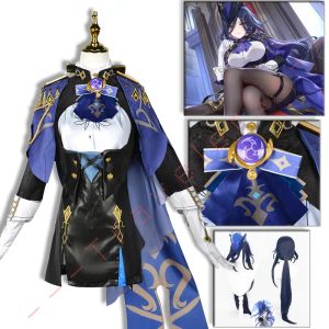 Chapéus Clorinde Cosplay Genshin Impacto Fantasine Fontaine Campeão Duelista Cos Wig Hat Hat Uniform Brincos de manta de Halloween Party Party Party Prow