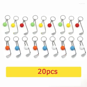 Klapetyki 20pcs Mini golf rakieta golfowa wisiorka na breyring Keyring Pierścień Kreatywna metalowa sieć tenisowa