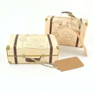 Present Wrap Funny Box 10/50pcs Creative Mini Suitcase Candy Packaging Carton Chocolate Wedding With Card Event Party