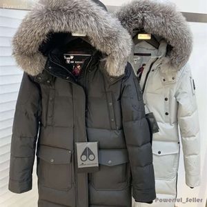 Mooses Knuckles Jacke High Real Damen Canadian Woman 06 Style und schwarzes Fell White Duck Canada Daunenjacke Canda Goose 2777