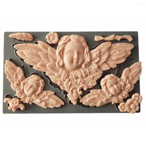 Baking Moulds Big Angel Silicone Mold Fondant Cake Decoration Mould Sugarcraft Chocolate Tool Kitchenware For Gumpaste Form