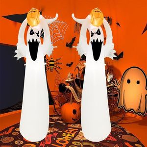 Костюм для украшения Хэллоуина, светящаяся маленькая тыква-призрак со светло-белым деревом призраков, надувные садовые украшения, надувные лодки m243x
