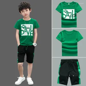 Clothing Sets Boys Clothes Set Short Sleeve T-Shirt Pants Summer Kids Boy Sports Suit Children Outfits Teen 5 6 7 8 9 10 11 12 Years