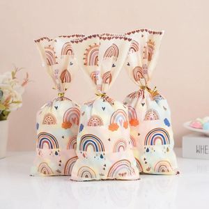 Opakowanie prezentów 50pcs Boho Rainbow Celophan Torby urodziny S Cukierka Baby Shower Impreza