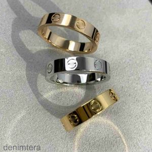 Som original designer gravering 6mm diamant kärlek ring 18k guld silver rose 750 rostfritt stål ringar kvinnor män älskare bröllop smycken gåva stor USA storlek 6 7 8 9 10 11 12 flti